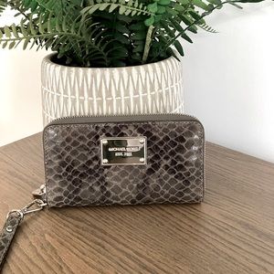 Michael Kors Snakeskin Wristlet/Phone Case